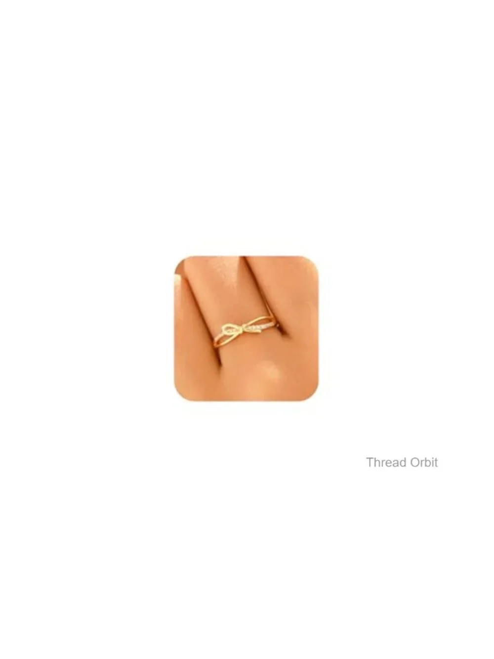 925 Sterling Silver CZ Bow Knot Adjustable Ring 14K Gold Plated Dainty